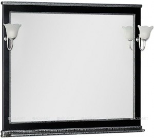Зеркало Aquanet Валенса 110 черный краколет/серебро 00180296 100*112 см